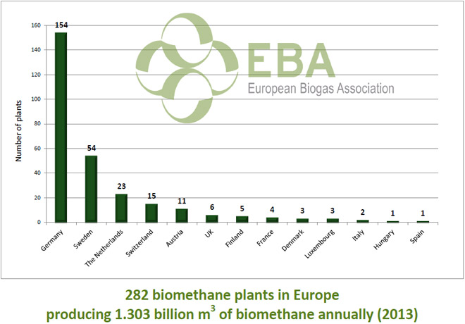 biomethane production Europe 2013 